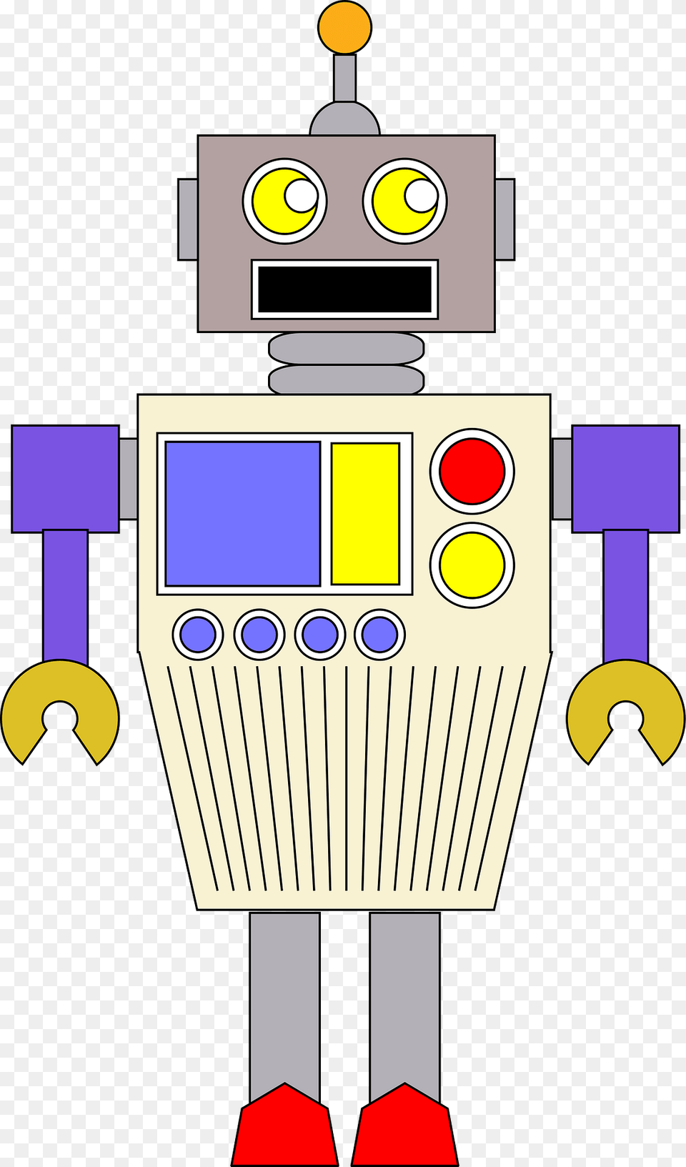 Robot Gray Face And White Body Clipart Free Png