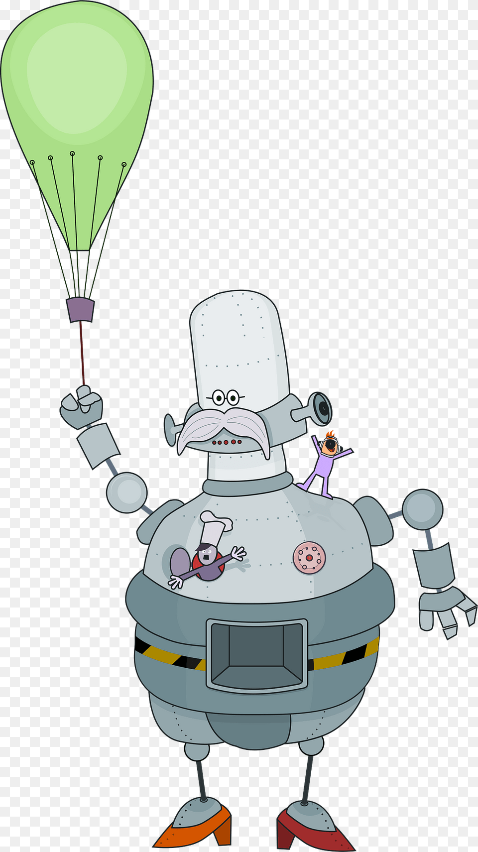 Robot Holding A Balloon Clipart, Cartoon, Aircraft, Vehicle, Transportation Free Transparent Png