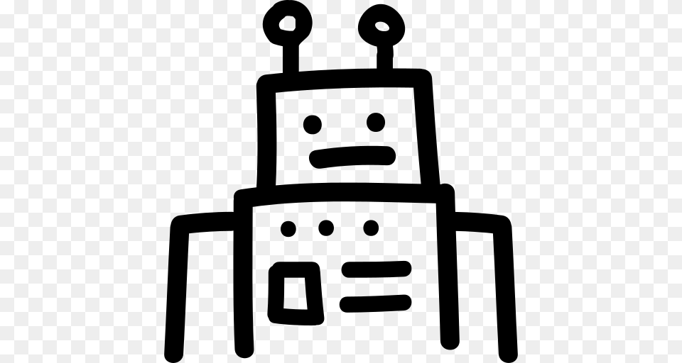 Robot Icon, Gray Png Image