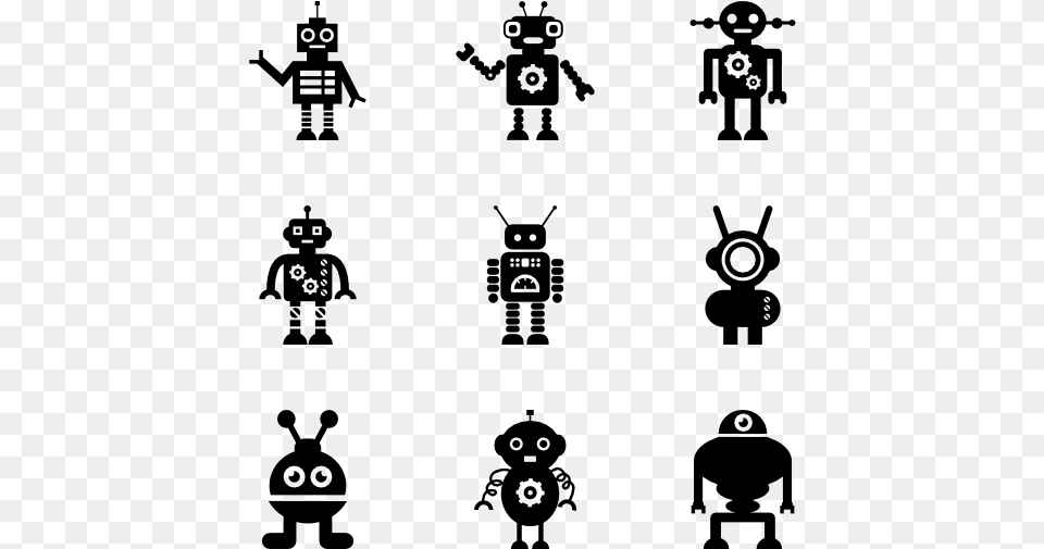 Robot Icon Vector, Gray Free Transparent Png