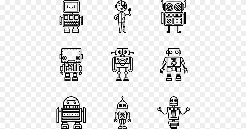 Robot Icon Vector, Gray Free Transparent Png