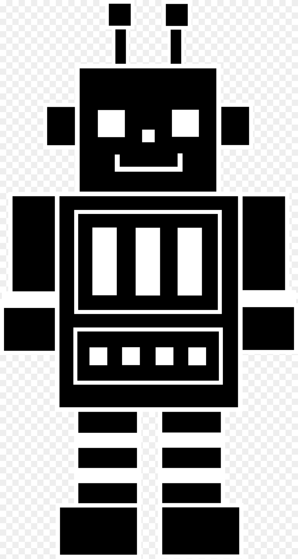 Robot Images Cliparts Robot Black And White Clip Art, Stencil, Scoreboard Png