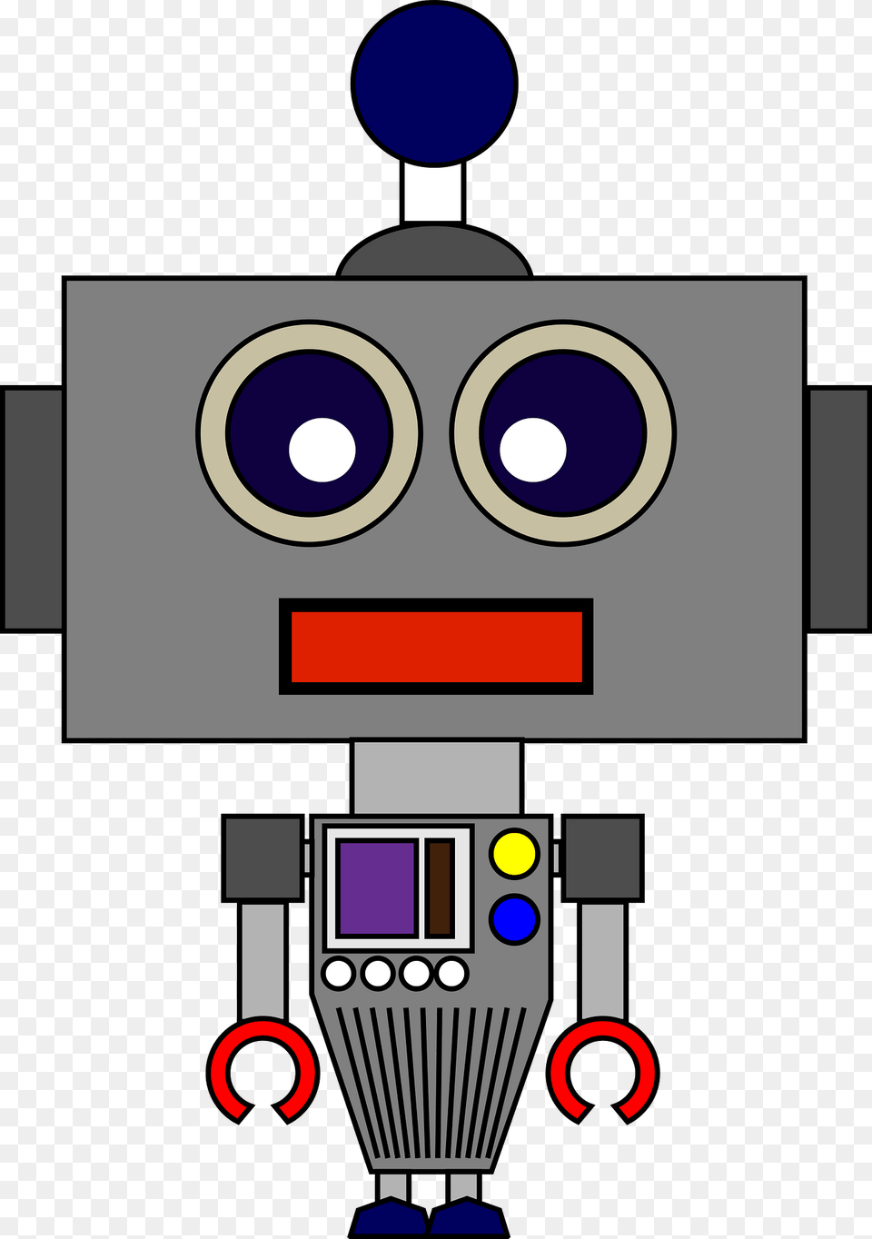 Robot Large Gray Face And Small Body Clipart Png Image