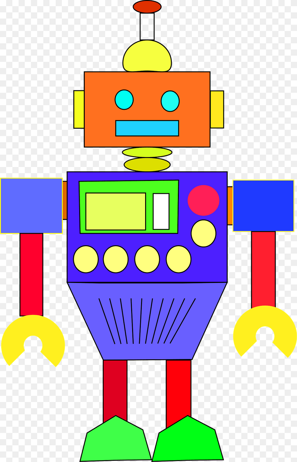 Robot Orange Face And Blue Body Clipart, Dynamite, Weapon Free Png