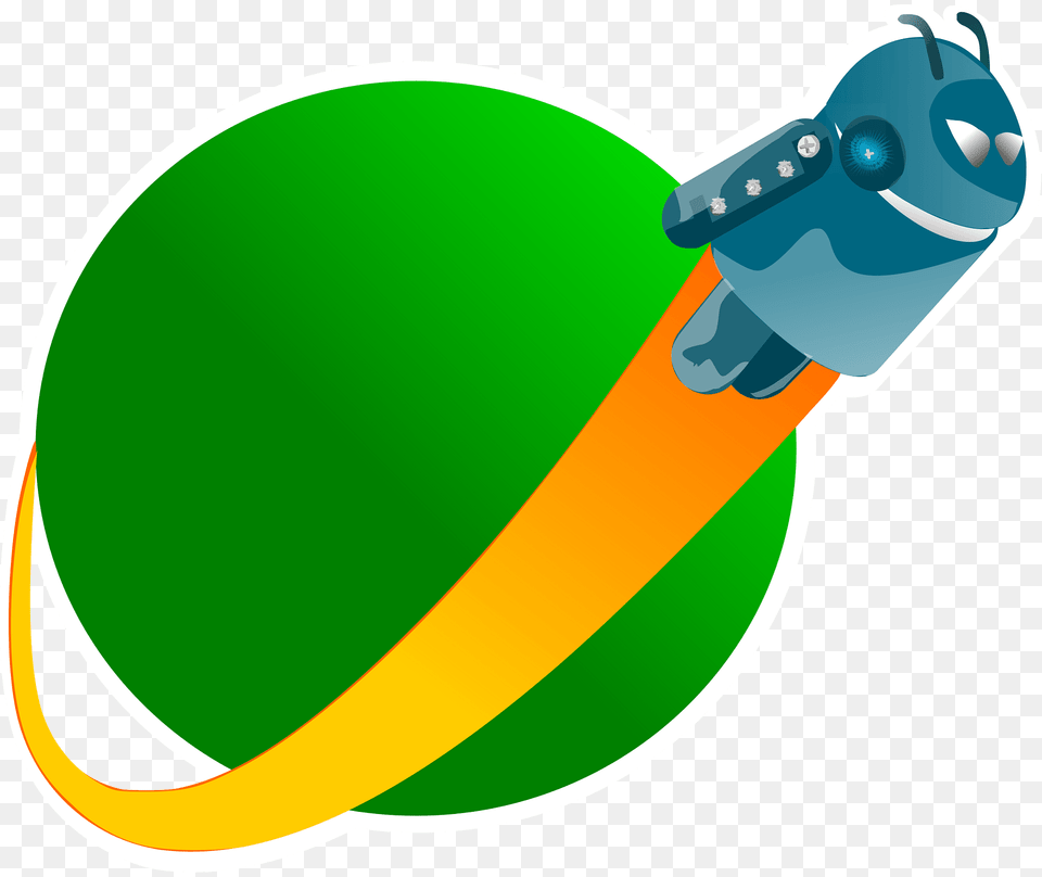 Robot Orbiting A Green Planet Clipart, Electrical Device, Microphone, Accessories, Strap Free Png Download