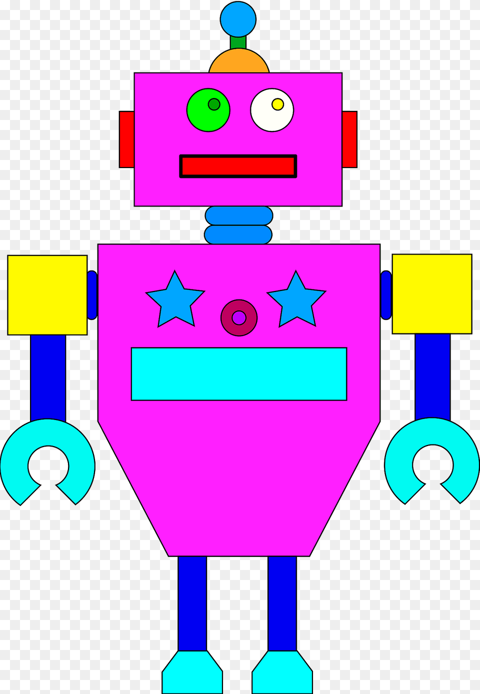 Robot Pink Face And Body Clipart Png