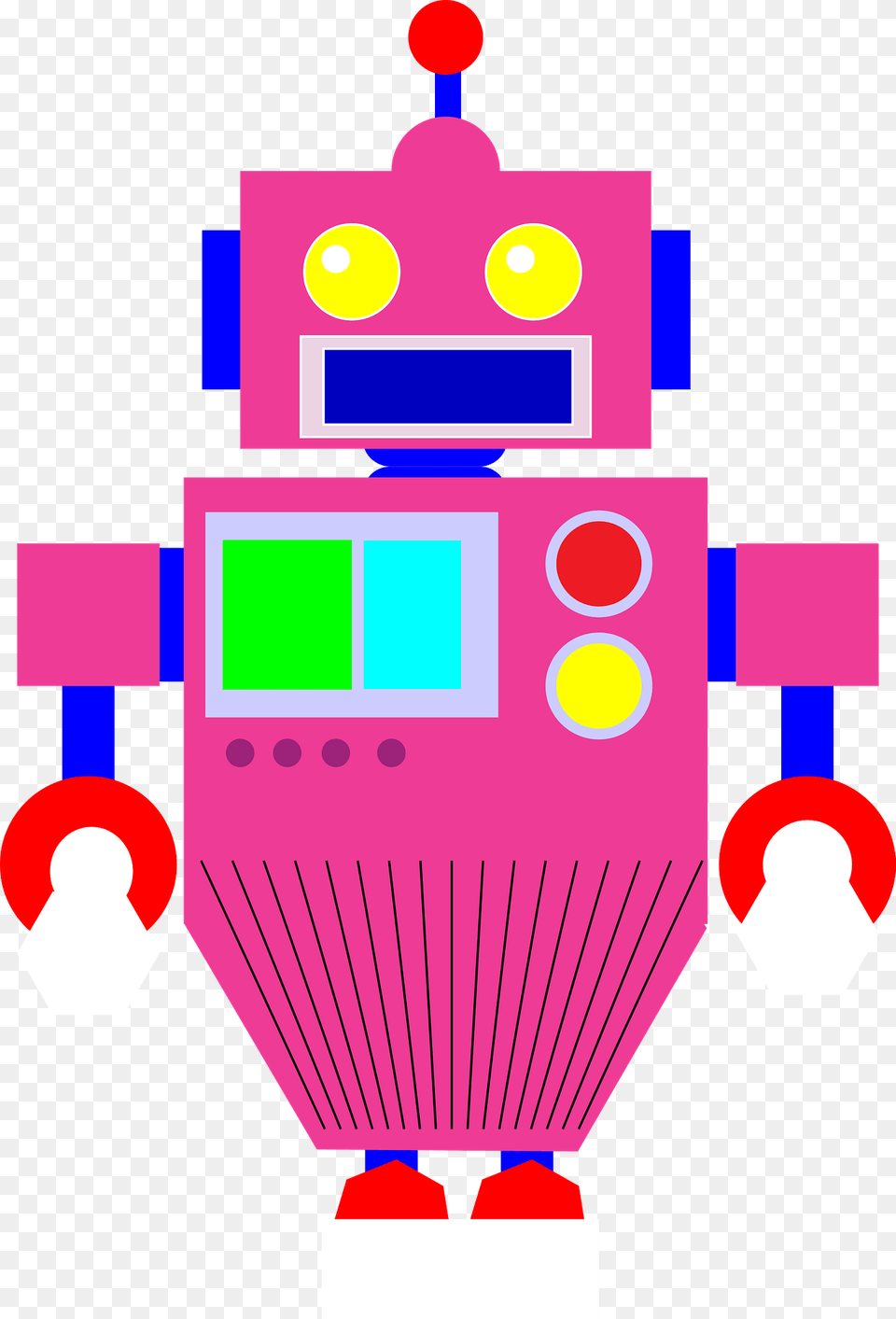 Robot Pink Face And Body Clipart Free Png Download