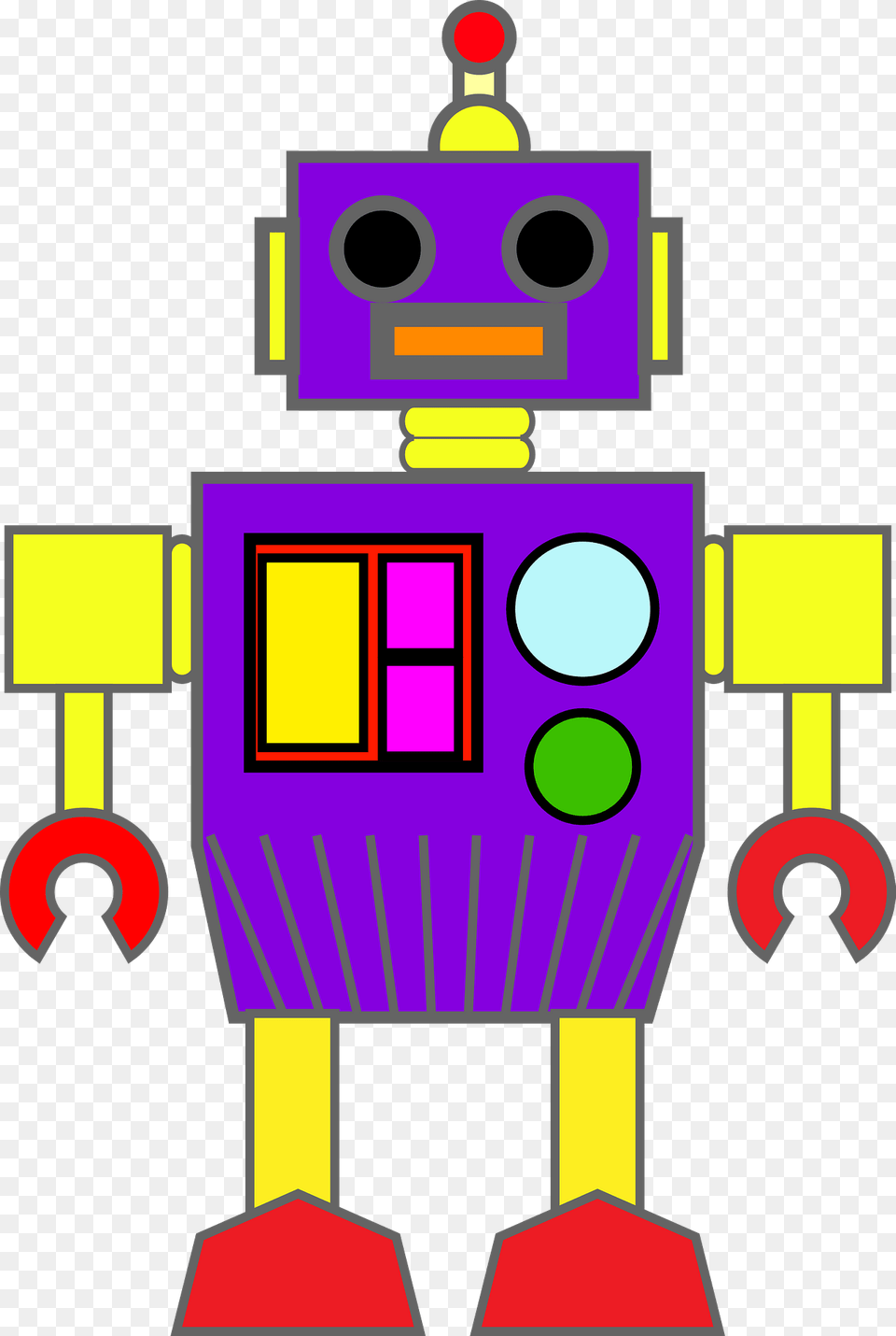 Robot Purple Face And Body Clipart Png