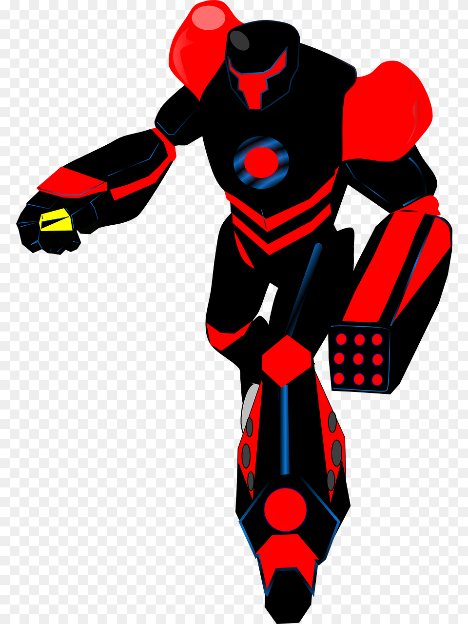 Robot Red Black Transformer Android Robotics Black And Red Robot, Person Png Image