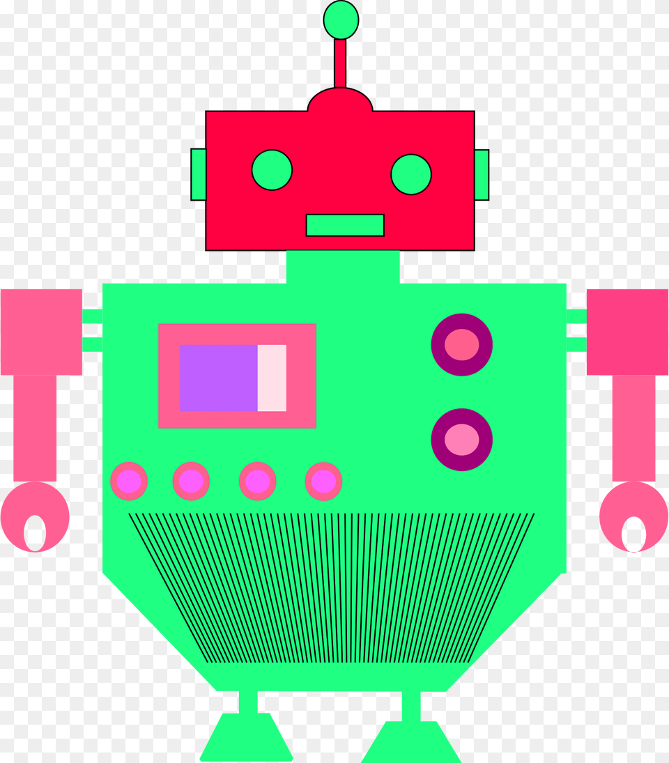 Robot Red Face And Green Body Clipart, Dynamite, Weapon Png