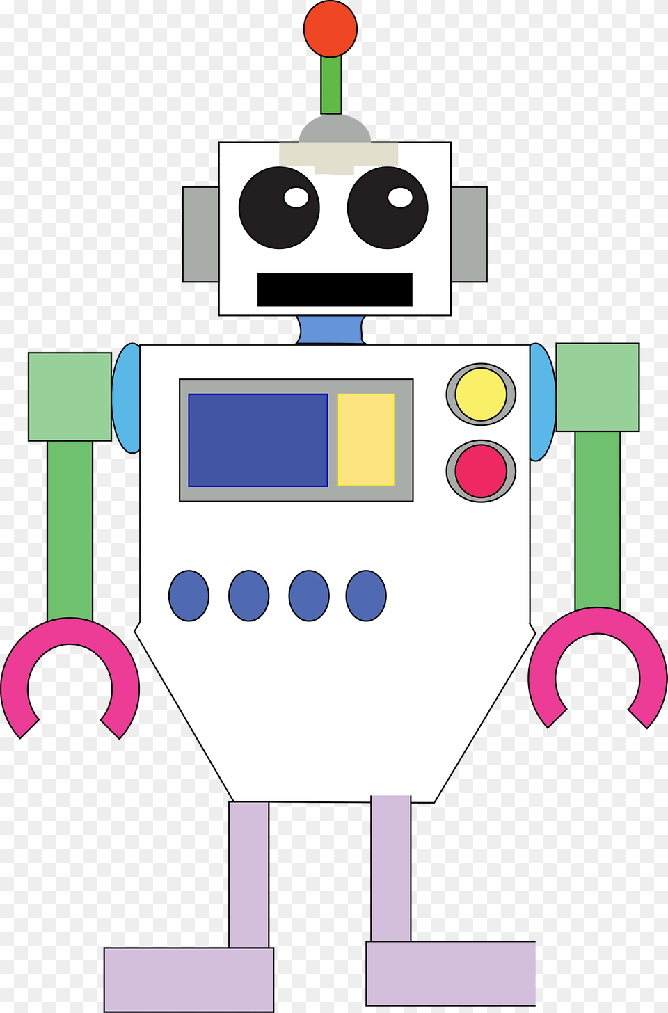 Robot White Face And Body Clipart Png Image