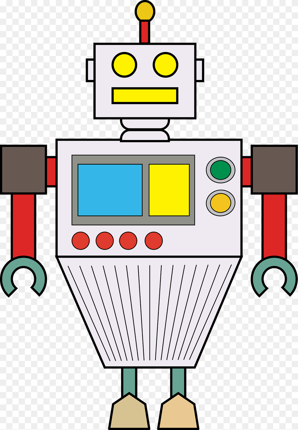Robot White Face And Body Clipart Free Png