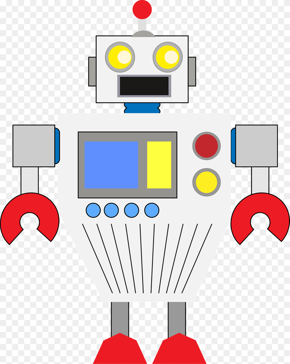 Robot White Face And Body Clipart Free Transparent Png