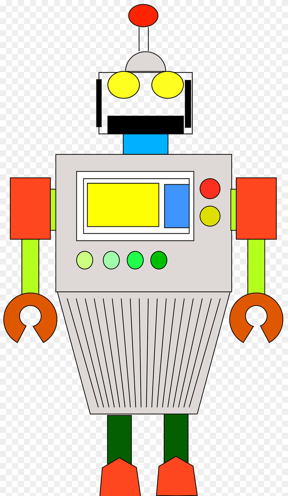 Robot White Face And Gray Body Clipart, Dynamite, Weapon Png Image
