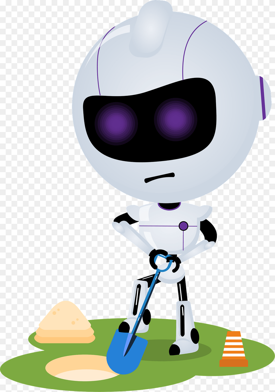 Robot With A Shovel Clipart, Cleaning, Person, Aircraft, Transportation Free Png Download