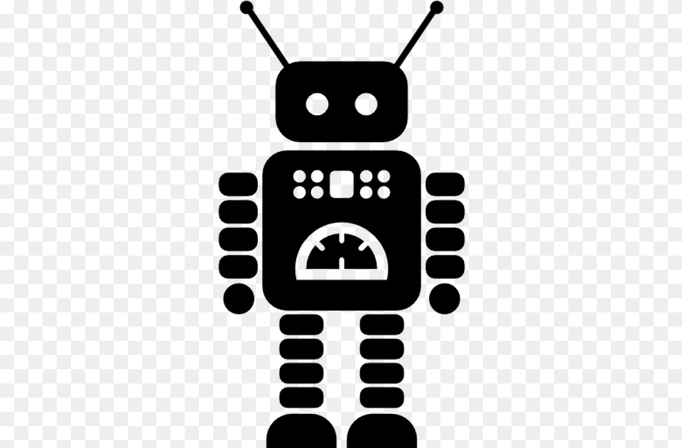 Robot With Flexible Arms And Legs Vector Icon Wall Sticker Robot, Gray Png