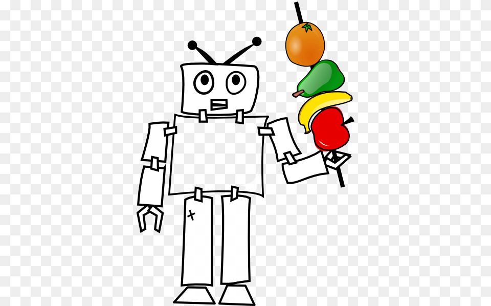 Robot With Fruit Kabob Clip Art Free Transparent Png