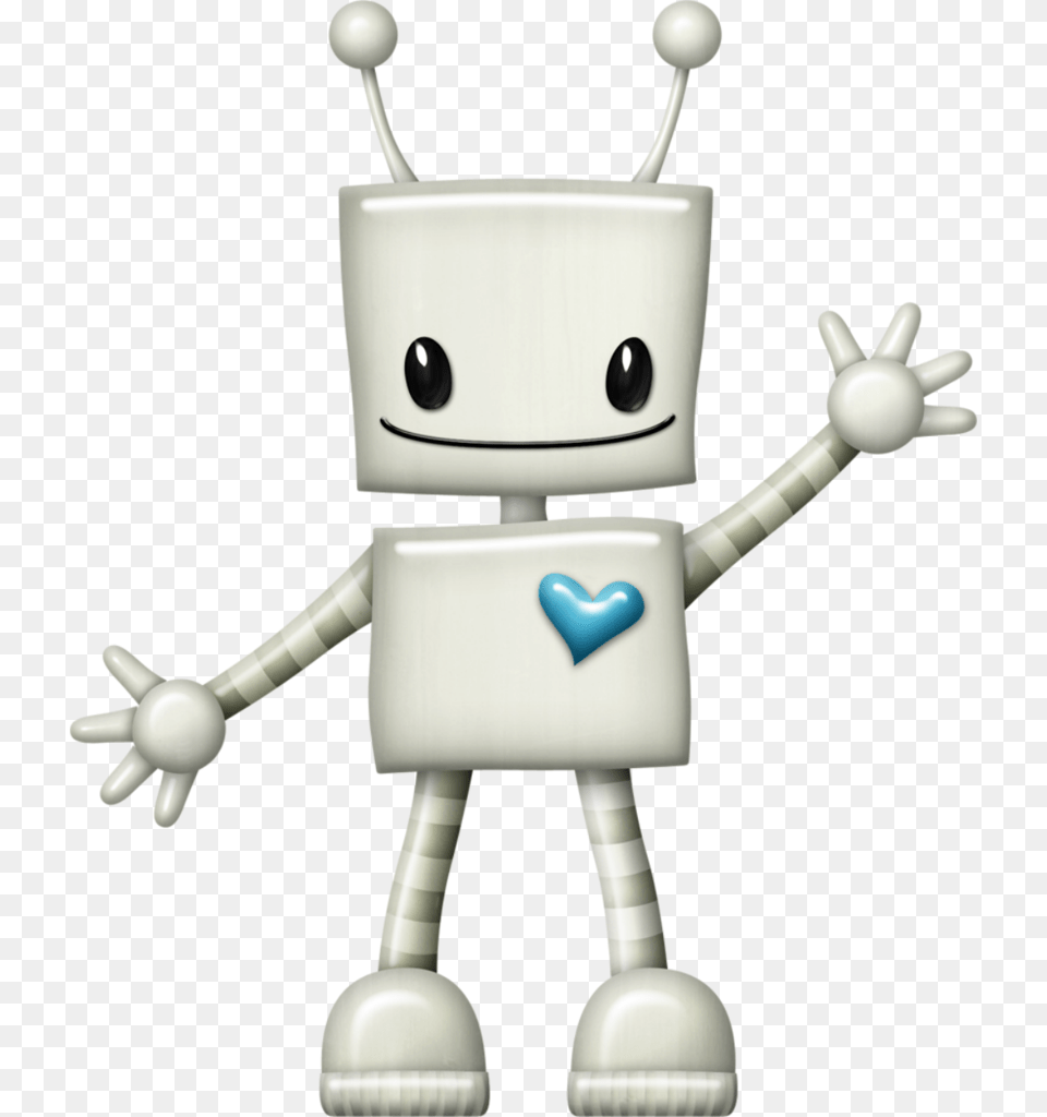 Robot With Purple Heart Robots With A Heart Clipart, Beverage, Milk Free Transparent Png