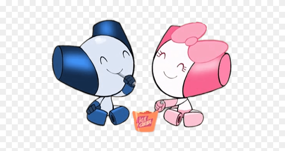 Robotboy And Robotgirl Eating Together, Cartoon Free Png