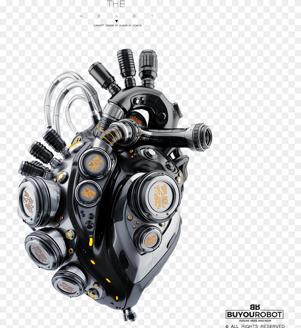Robotic Heart 3d Model Ii Mechanical Engineering, Engine, Machine, Motor, Camera Free Png Download