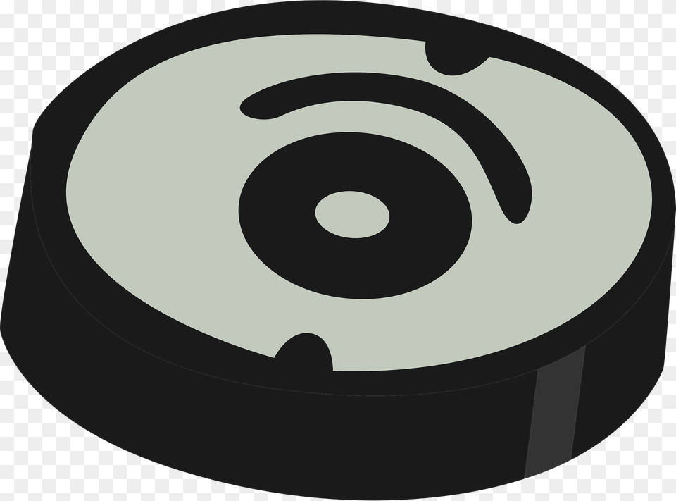 Robotic Vacuum Cleaner Black And White Clipart, Disk, Ashtray Free Transparent Png