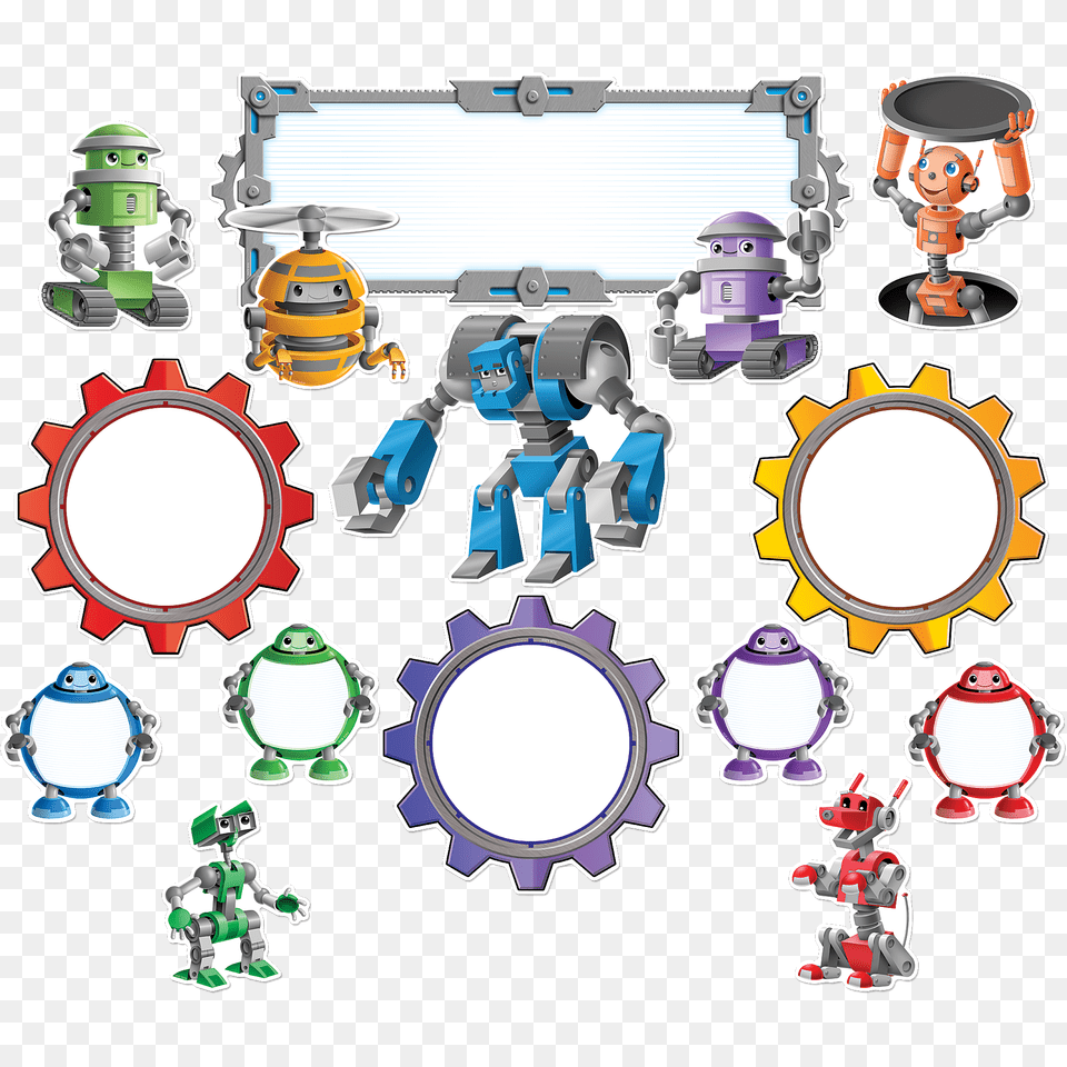 Robots Bulletin Board Display Set School, People, Person, Baby, Bulldozer Free Png Download