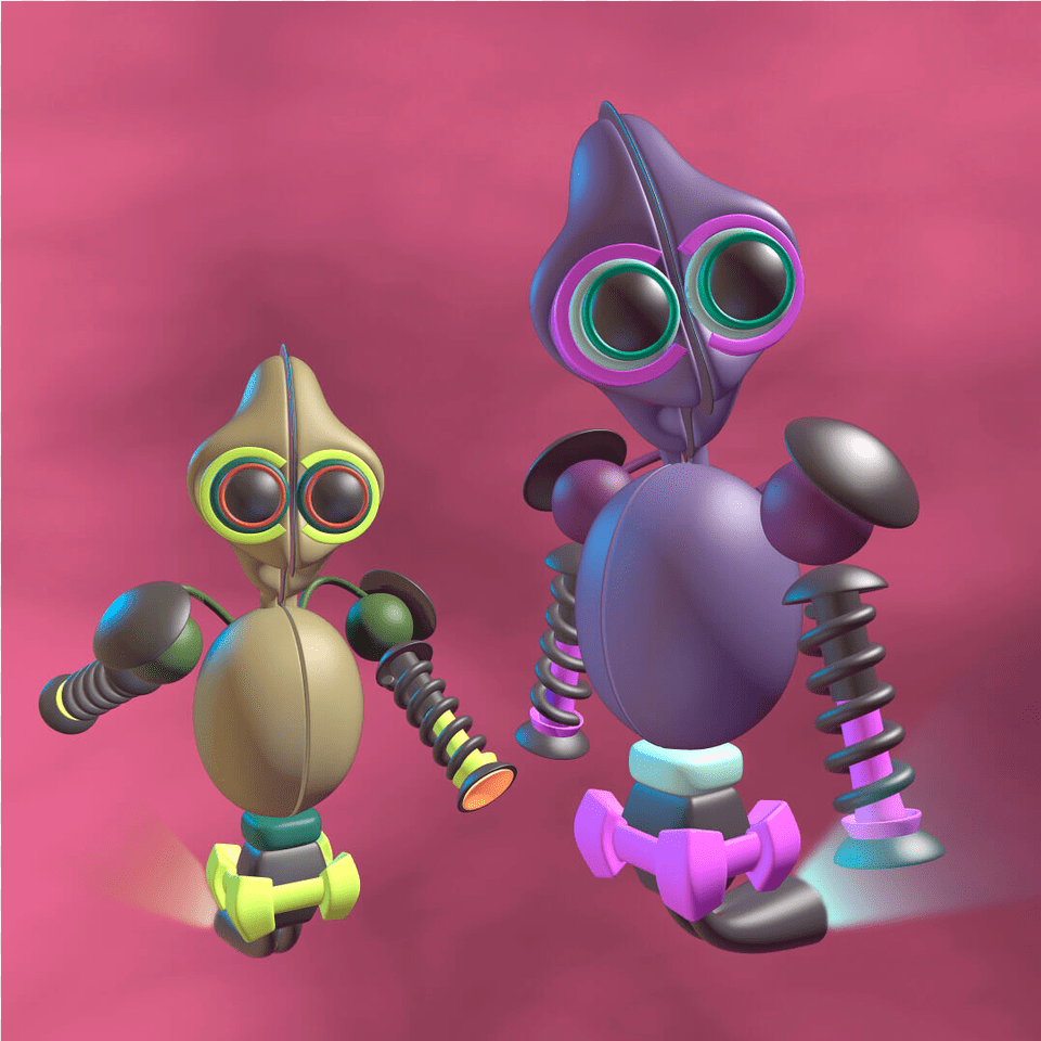 Robots Marcianos Beta 855 Y Beta 856 Cartoon, Robot, Toy Free Png Download