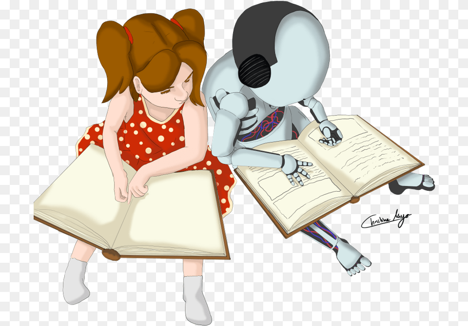 Roboy Amp Lucy Be Friendly Cartoon, Book, Comics, Person, Publication Png Image