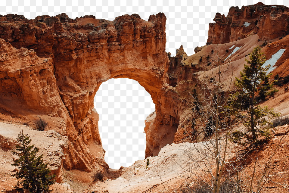 Rock Nature, Outdoors, Hole, Plant Png Image
