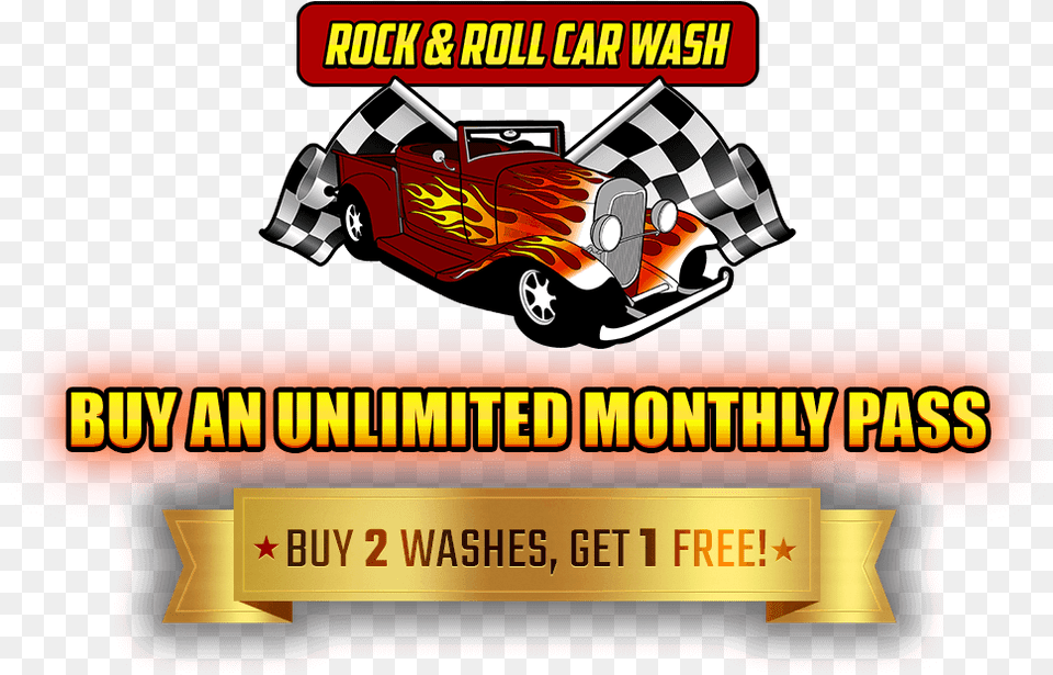 Rock Amp Roll Car Wash Custom Car, Advertisement, Poster, Transportation, Vehicle Free Png Download