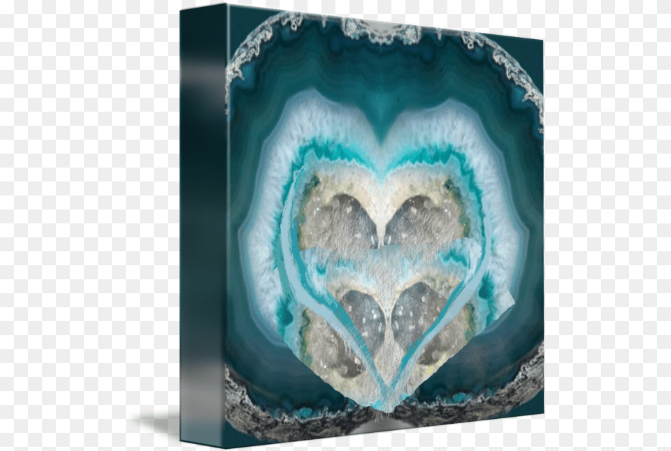 Rock And Blue Heart Geode By Mary Rucker Lovely, Accessories, Gemstone, Jewelry, Ornament Png Image