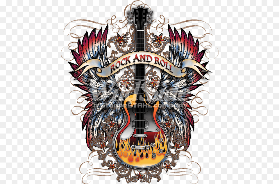Rock And Roll Guitar Rock And Roll, Musical Instrument Png Image