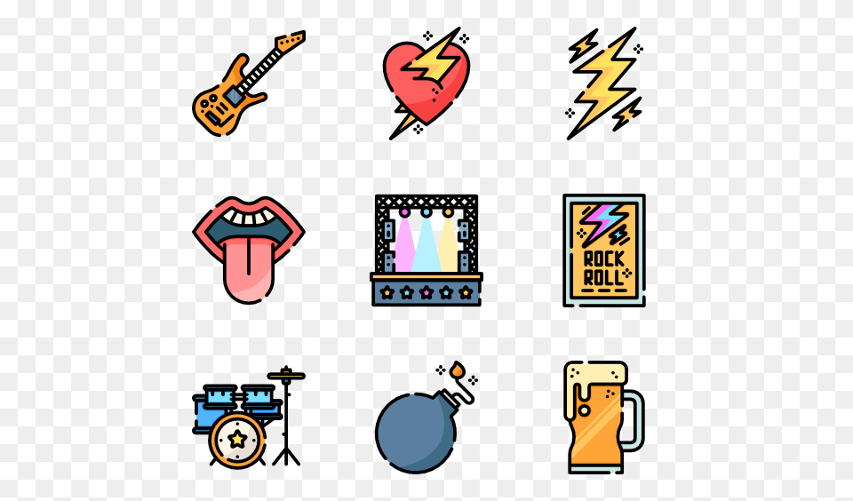 Rock And Roll Icon Packs, Guitar, Musical Instrument Free Png