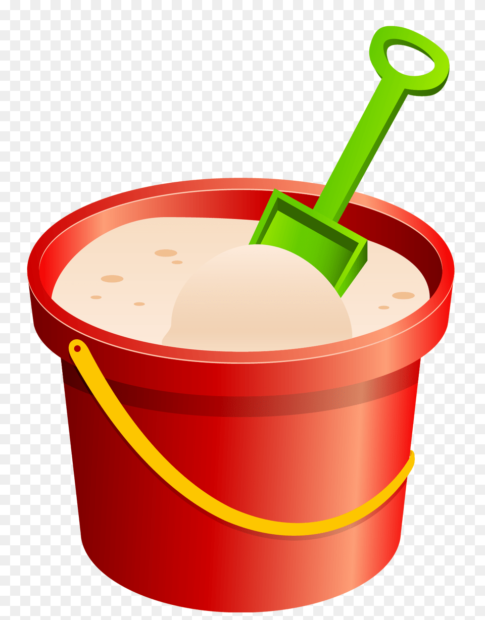 Rock And Roll Sand Bucket Clip Art Red Sand Bucket And Green, Cream, Dessert, Food, Ice Cream Free Png Download