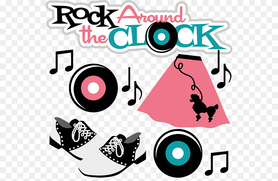 Rock Around The Clock Scrapbook Cute Cuts Cute Cute, Advertisement, Art, Poster, Graphics Free Png