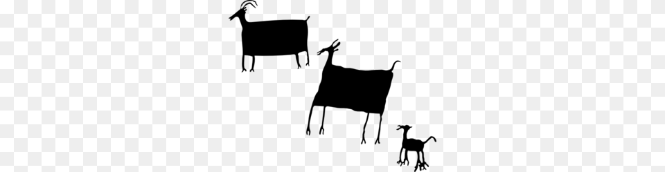 Rock Art Herd Animals Clip Art For Web, Gray Free Png