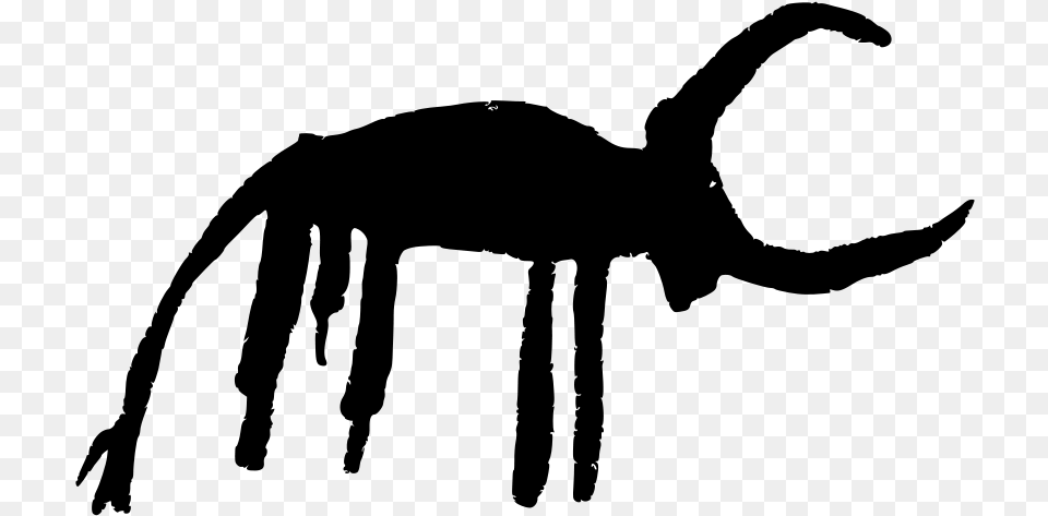 Rock Art Ox Clipart Vector Clip Art Online Royalty Cave Painting, Gray Png Image