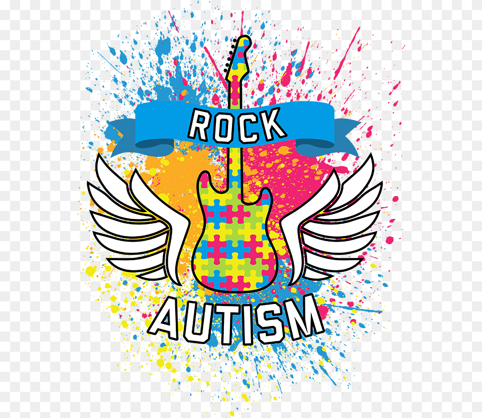 Rock Autism Bergamo Skyline In Watercolor Background, Emblem, Symbol, Guitar, Musical Instrument Png