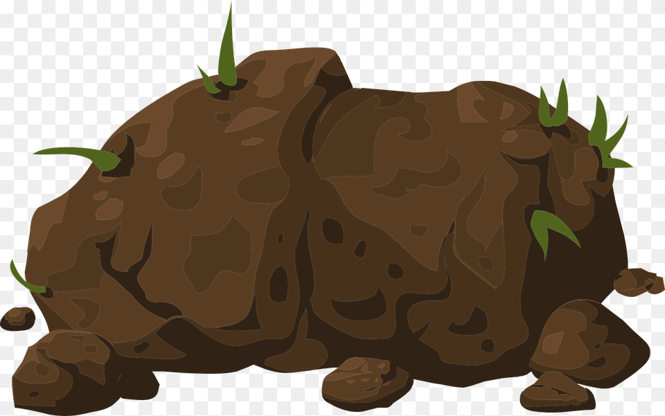 Rock Boulder Brown Nature Solid Stone Rubble, Animal, Bull, Mammal, Cattle Png Image