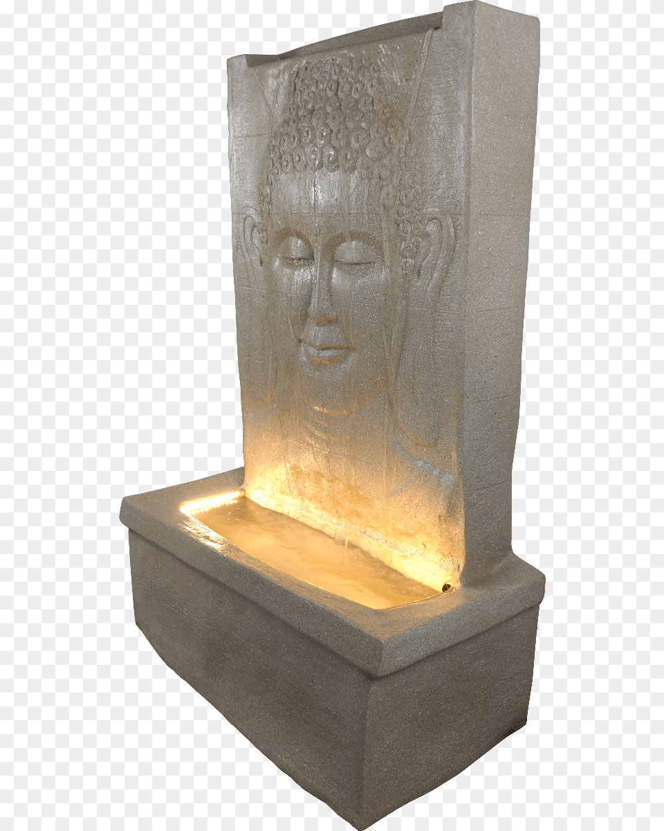 Rock Carved Lord Buddha Face Water Fountain For Home Stele, Archaeology, Person, Head, Adult Free Png Download
