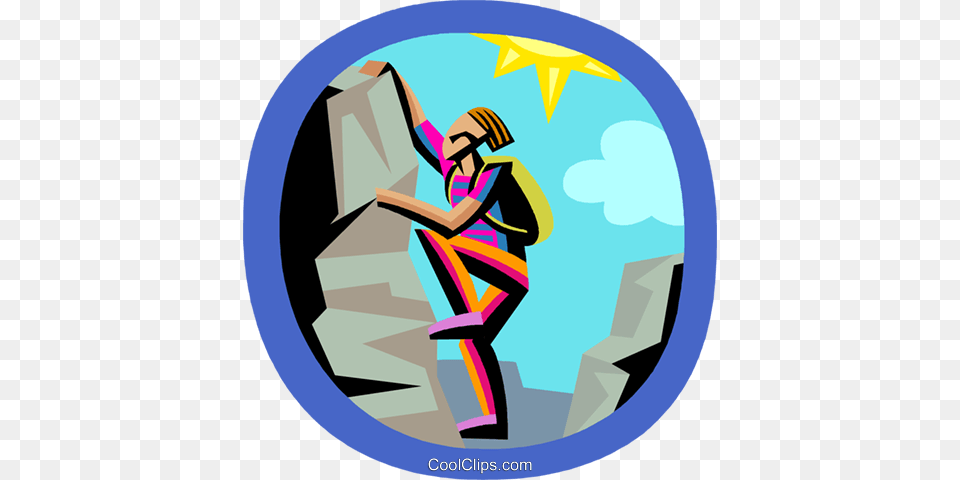 Rock Climbing Royalty Vector Clip Art Illustration, Photography, Adult, Female, Person Png Image