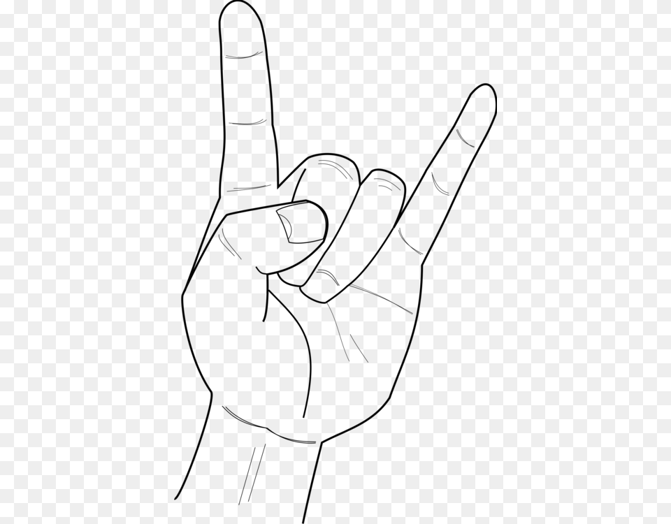 Rock Clipart Sign Metal Hand Sign, Gray Free Transparent Png