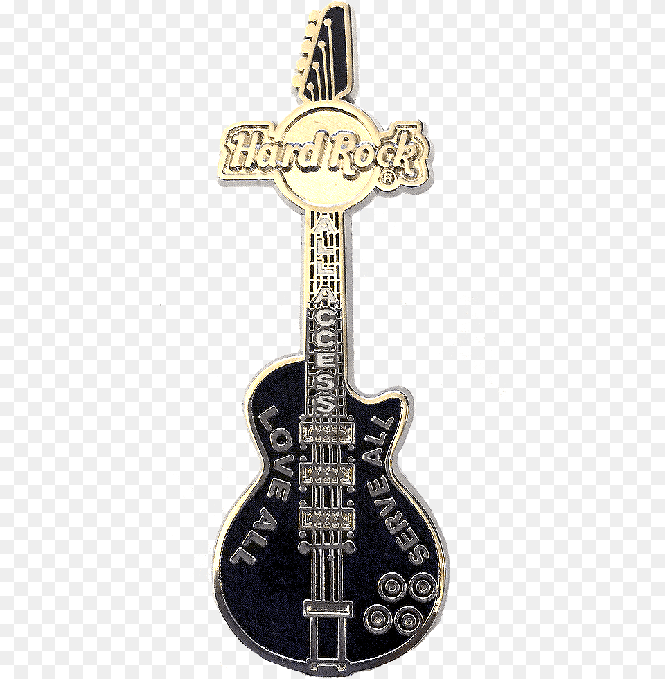 Rock Guitar Clipart Hard Rock Guitar Pin, Badge, Logo, Symbol, Cross Free Png Download