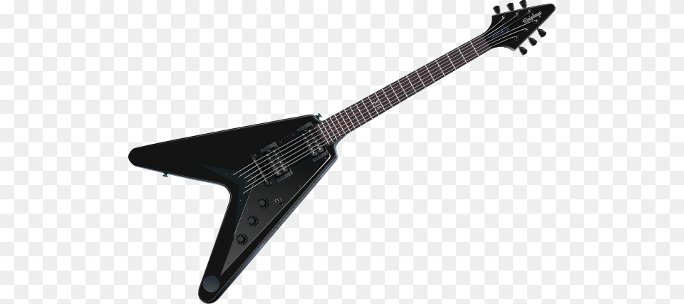 Rock Guitar Epiphone Flying V Gothic, Electric Guitar, Musical Instrument, Bass Guitar Png Image