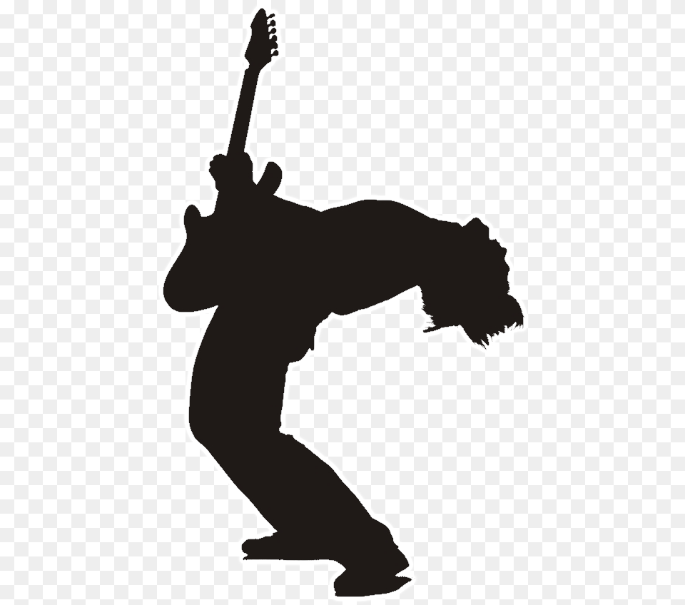 Rock Guitar Player Silhouette Guitar Player Silhouette, Stencil, Brush, Device, Tool Free Png