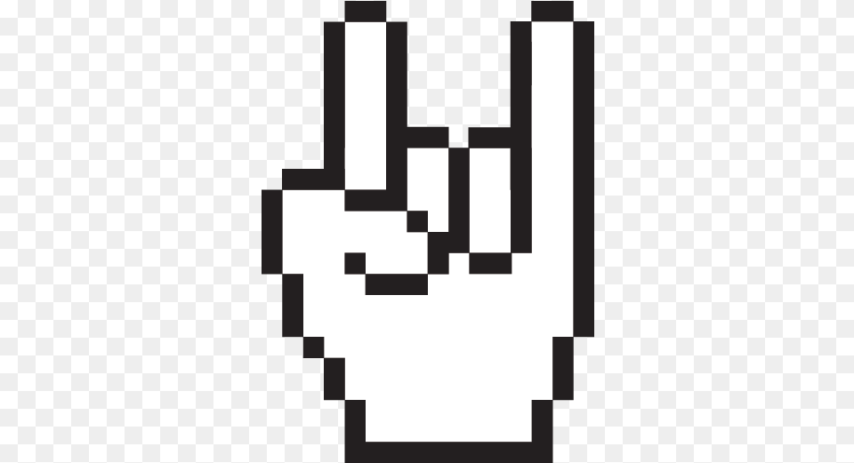 Rock Horn Hand Cursor Wall Sticker Pixel Pointer Png Image