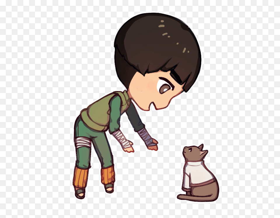 Rock Lee And His Cat, Baby, Person, Book, Comics Free Png