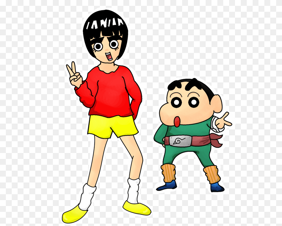 Rock Lee And Shin Chan Dancing, Book, Comics, Publication, Baby Png Image