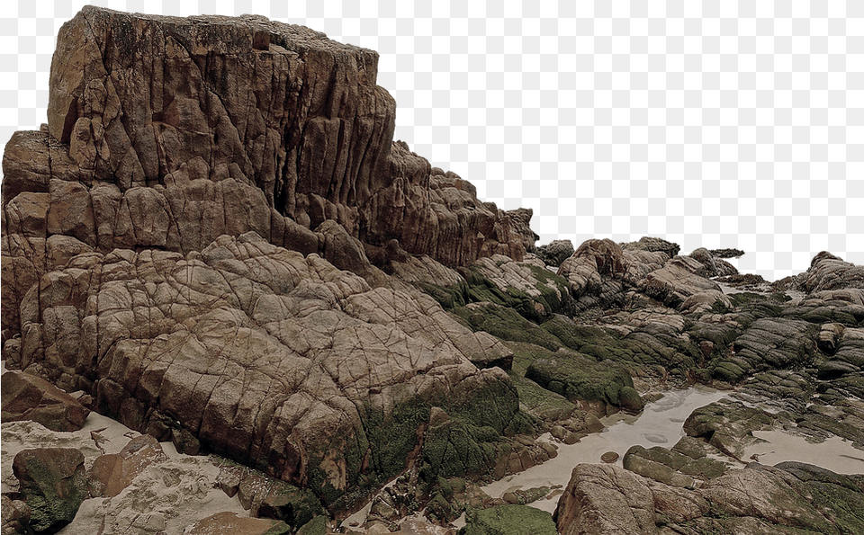 Rock Moss Water Grooves Structure Stone Isolated Rock, Cliff, Nature, Outdoors, Archaeology Free Png