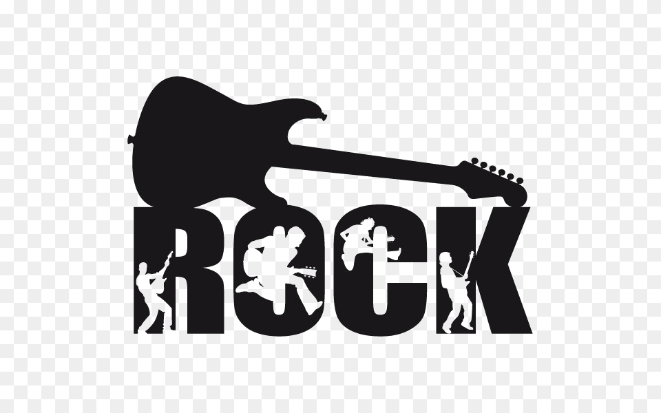 Rock Music, Stencil, Guitar, Musical Instrument, Person Png